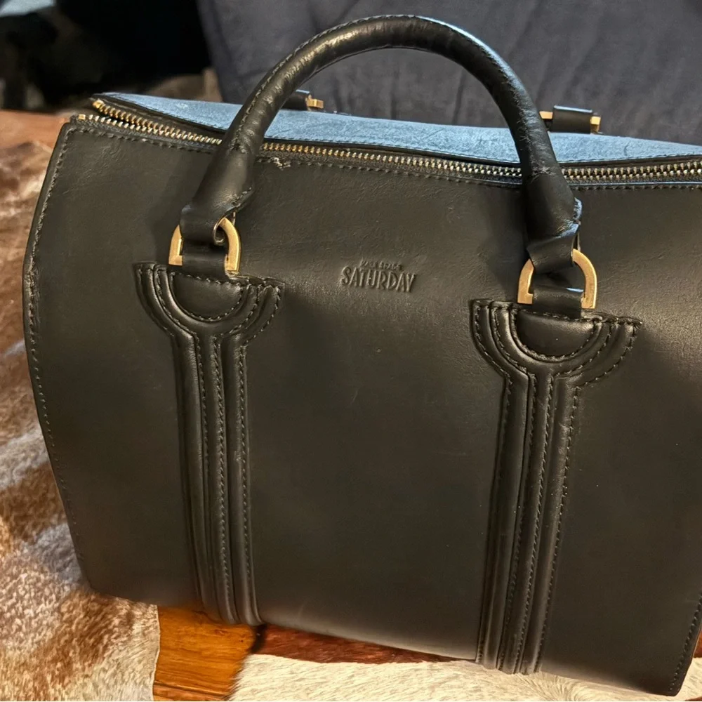 Kate Spade Black Leather Duffel Bag